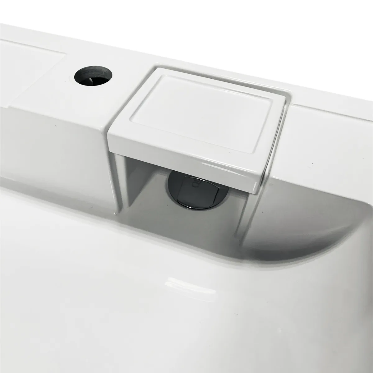 Раковина, умивальник Adamant WASHER NEW, штучний камінь, прямокутна форма, з отвором для змішувача, без переливу, 595.