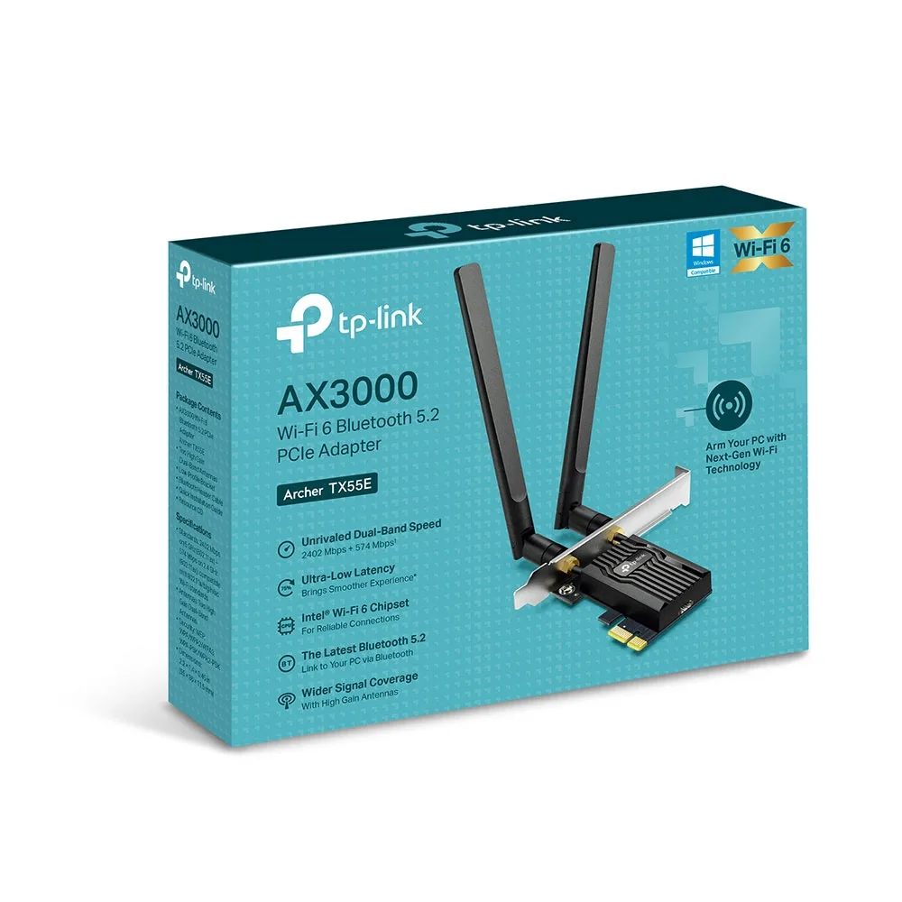 Адаптер WiFi TP-Link PCI-Express x1 AX3000 BT5.2 зовнішня антена 2.4-5 ГГц