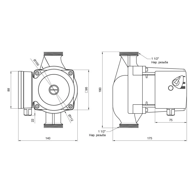 Циркуляційний насос Thermo Alliance 25/80 260 Вт механічний 140х175х180 мм