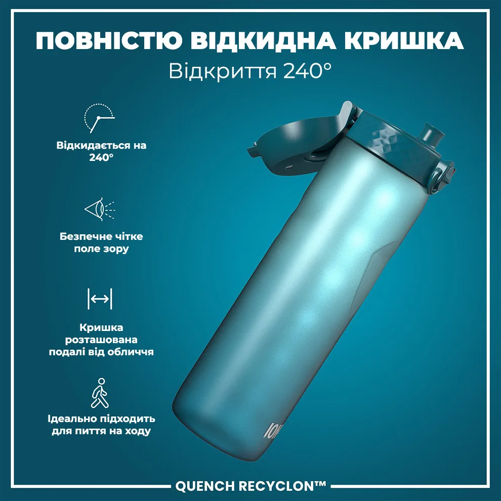 Пляшка для води ION8 Recyclon 1000 мл Блакитна