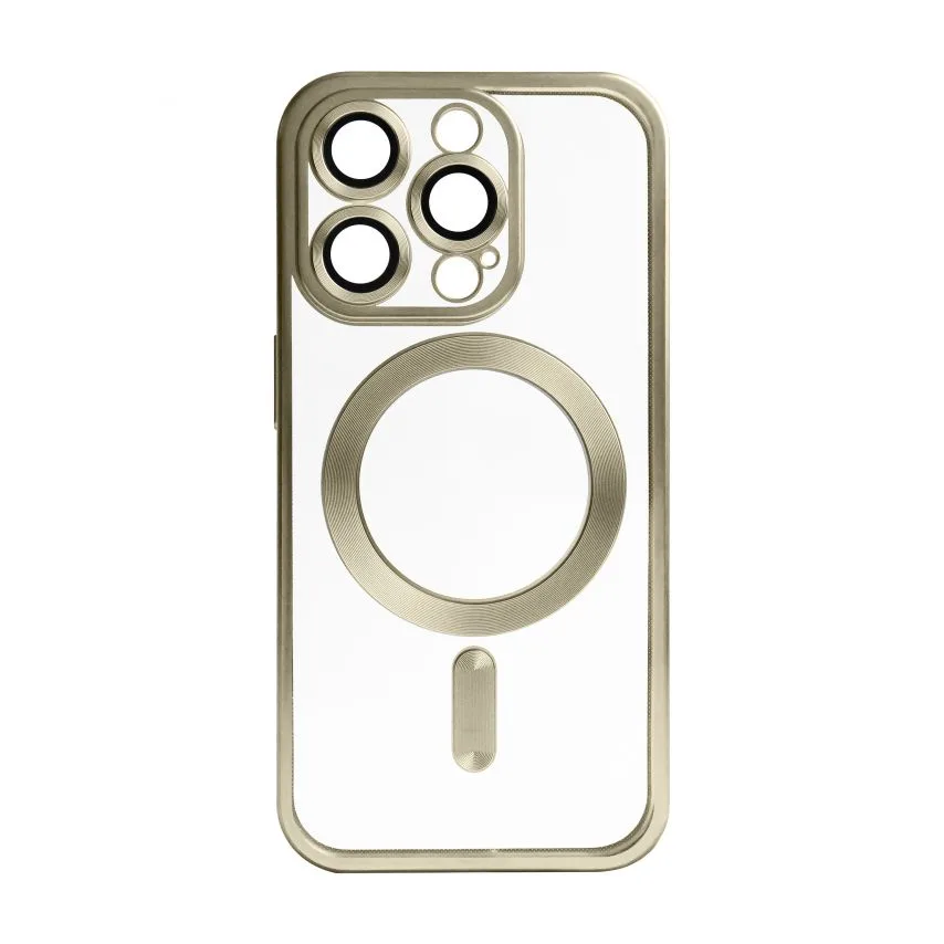 Чохол MagSafe для iPhone 15 Pro Max матовий пластиковий золотий