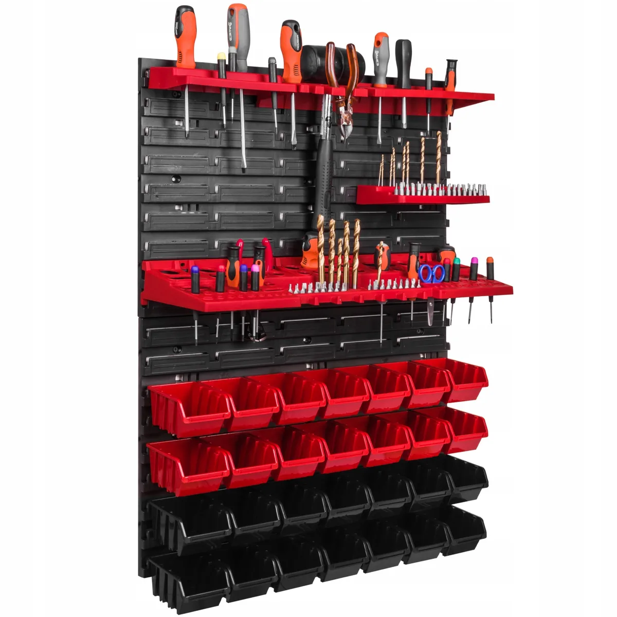Панель для інструментів Kistenberg пластикова 58х78 см червона чорна 28 контейнерів