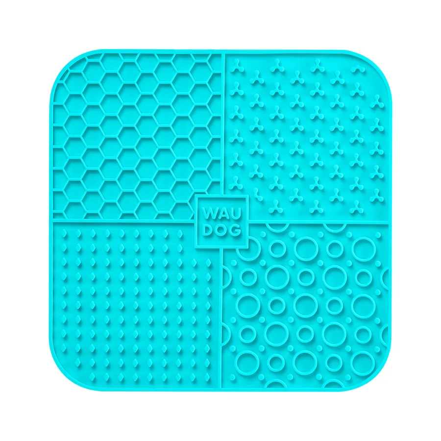 Килимок для злизування WAUDOG Silicone 19х19 см силіконовий блакитний