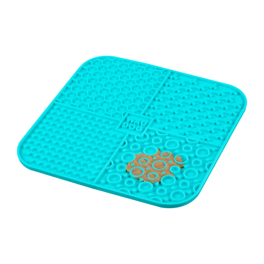 Килимок для злизування WAUDOG Silicone 19х19 см силіконовий блакитний