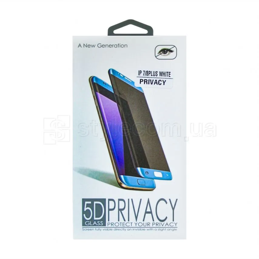 Захисне скло Privacy для смартфонів 7 Plus 8 Plus біле
