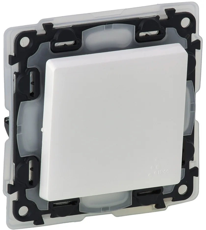 Вимикач Legrand Valena LIFE, 10АХ, 250V, автоматичні клеми, IP44, білий