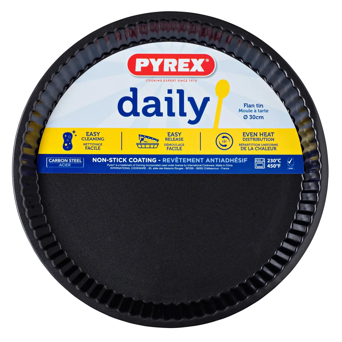 Форма для випічки Pyrex вуглецева сталь 30 см чорна
