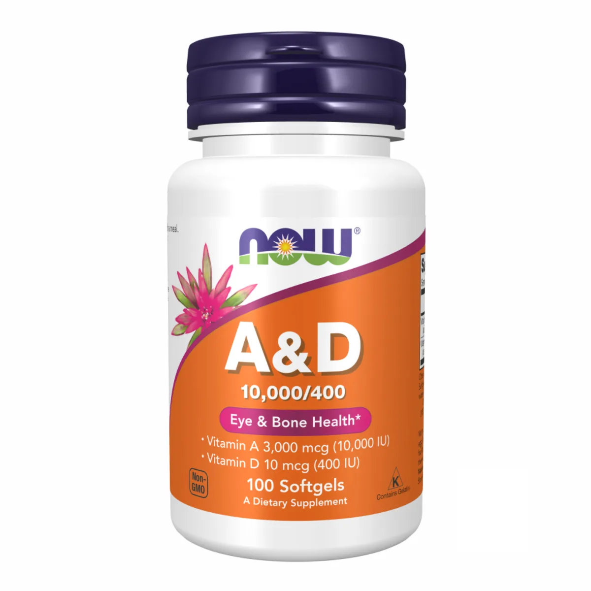 Витамины A D 10000 МЕ 400 МЕ 100 капсул Now Foods софтгелс