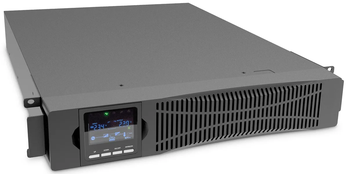 Джерело безперебійного живлення DIGITUS 3000VA/3000W, RTU2, LCD, RJ45, RS232, USB, 8xC13+1xC19