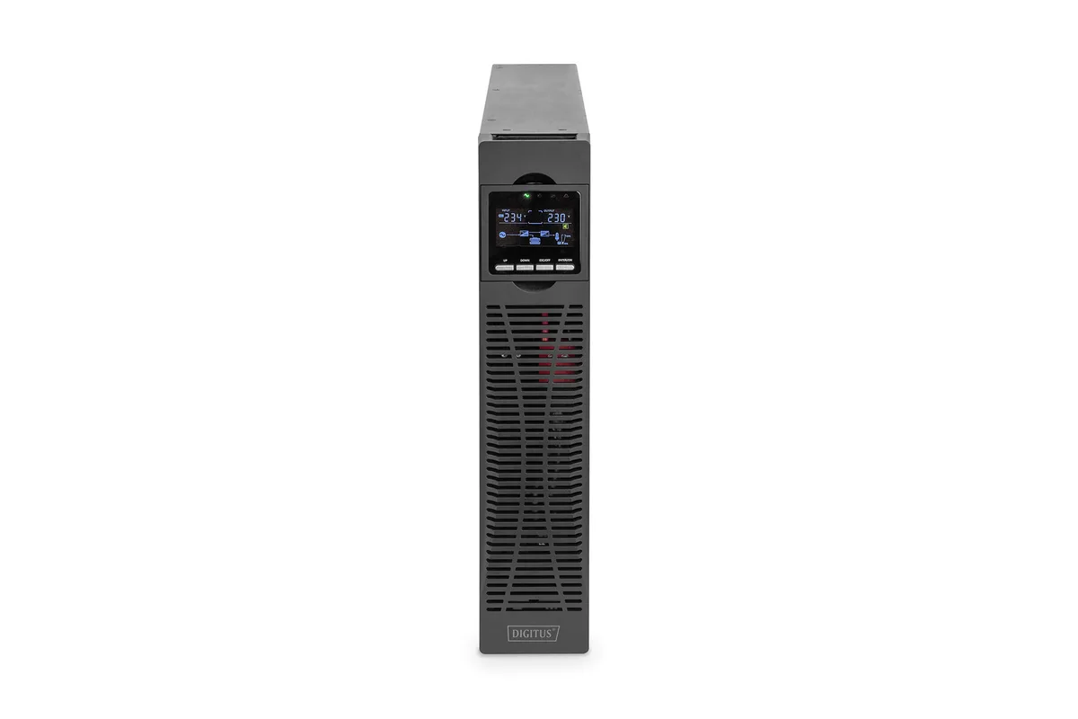 Джерело безперебійного живлення DIGITUS 3000VA/3000W, RTU2, LCD, RJ45, RS232, USB, 8xC13+1xC19