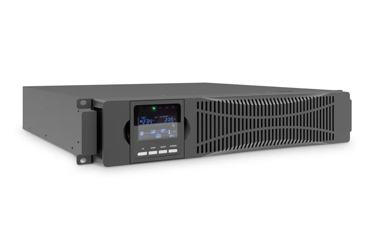 Джерело безперебійного живлення DIGITUS 3000VA/3000W, RTU2, LCD, RJ45, RS232, USB, 8xC13+1xC19