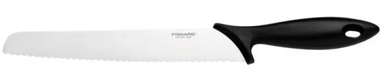 Нож для хлеба Fiskars Essential, 234 см из нержавеющей стали, пластиковой ручкой, черного цвета