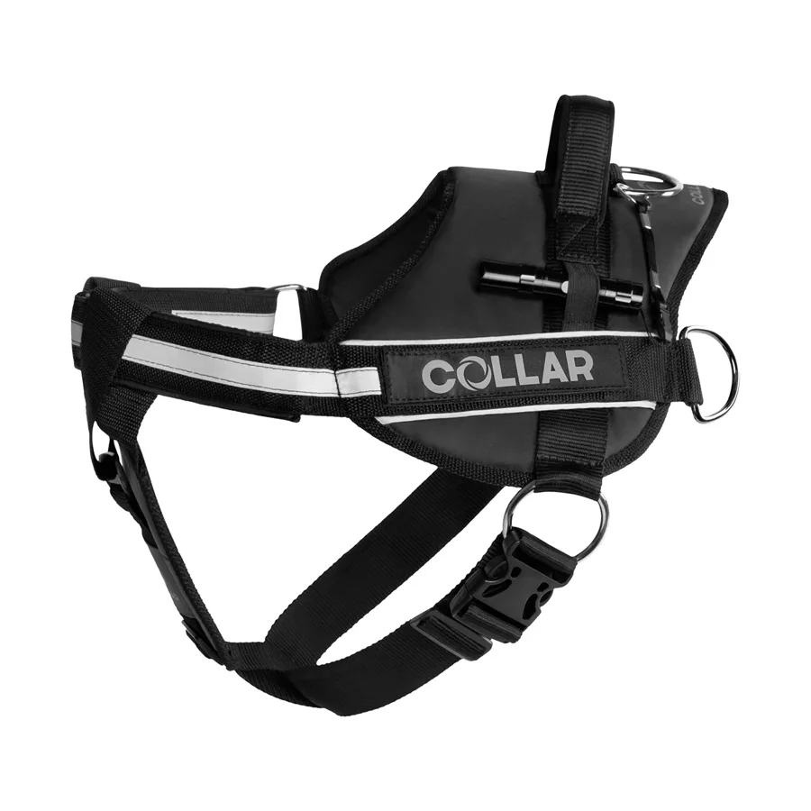 Шлея Dog Extreme POLICE №4 70-100 см нейлонова чорна з ліхтариком