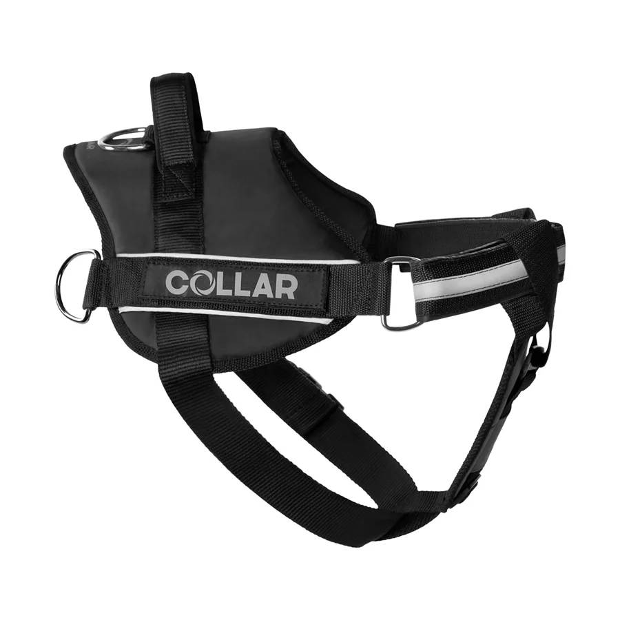 Шлея Dog Extreme POLICE №4 70-100 см нейлонова чорна з ліхтариком