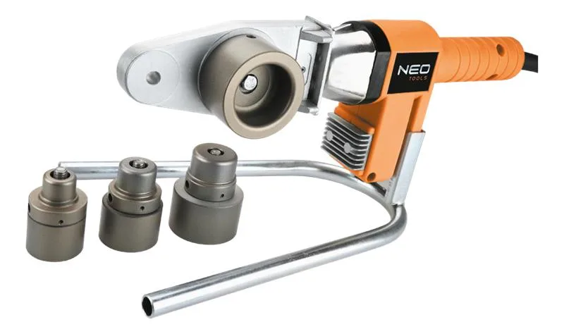 Паяльник для пластикових труб Neo Tools 650Вт 260°C для зварювання труб фітингів муфт комплект з насадками 20 25 32 40мм