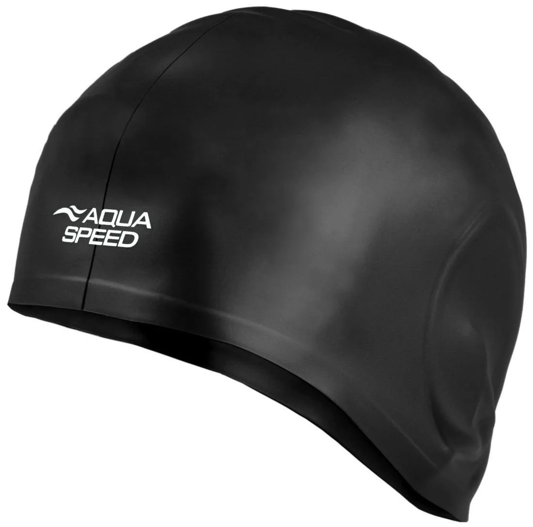 Шапка для плавання Aqua Speed силіконова OSFM чорна