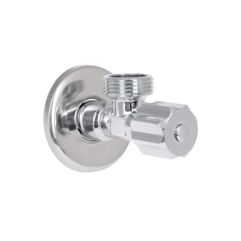 Кран кутовий 1/2"x3/4" латунний з вент.буксою хромований Thermo Alliance