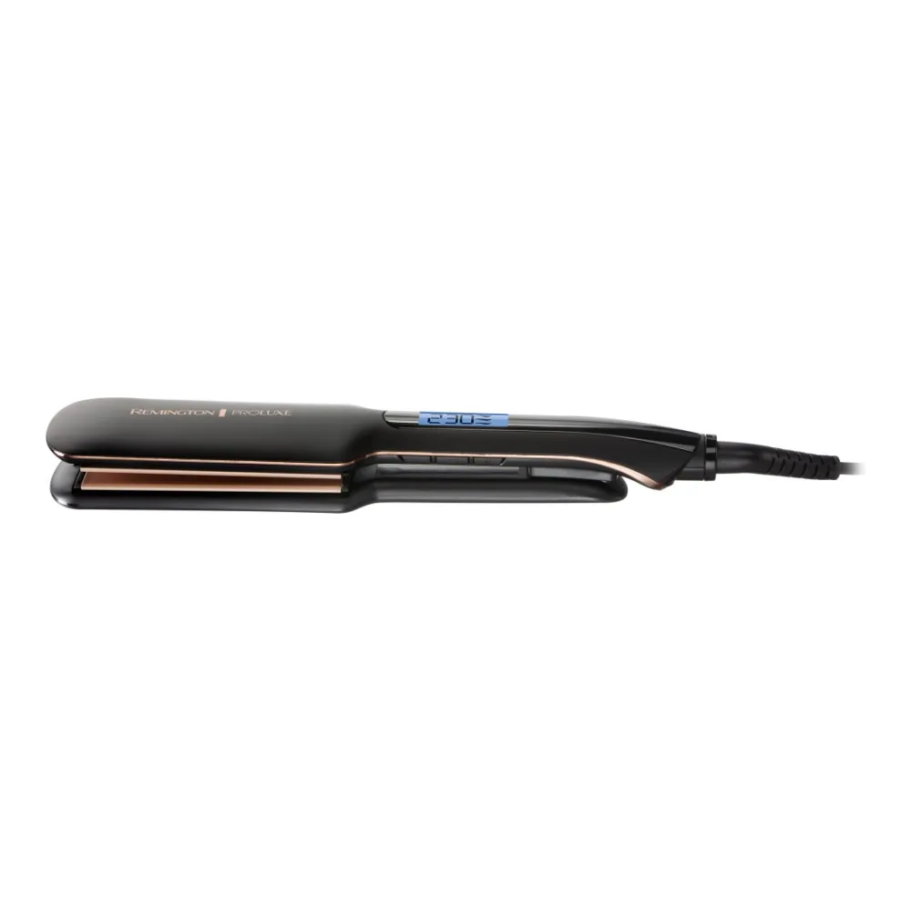 Випрямляч волосся Remington PROluxe Midnight з широкими пластинами, 9 температурними режимами (150-230°C), чохлом, дисплеєм та кер