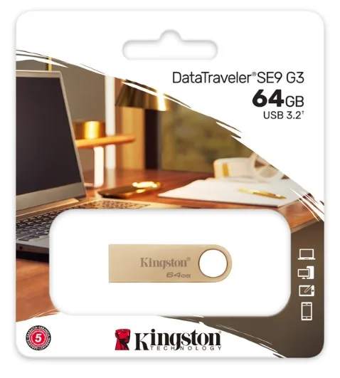 Флешка Kingston 64 ГБ метал USB 3.2 Gold