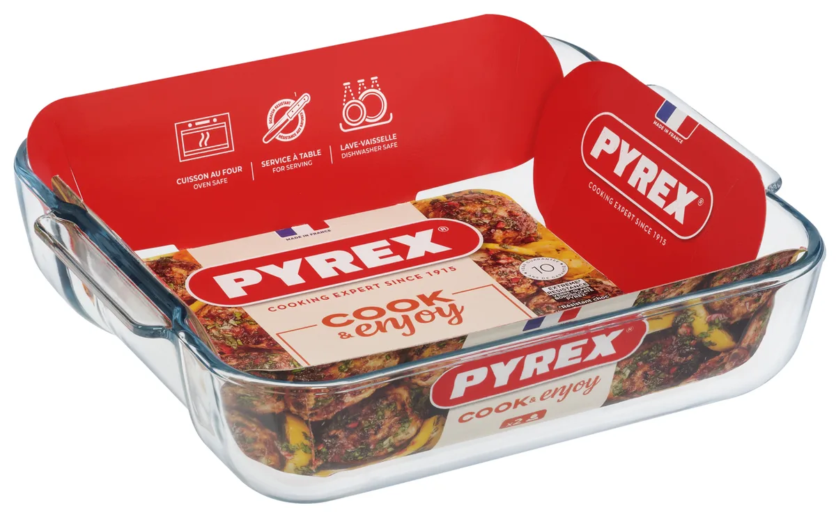 Форма для запікання Pyrex боросилікатне скло 25х21х6 см квадратна