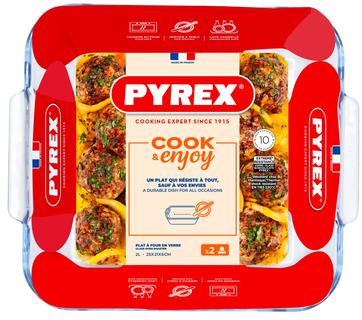 Форма для запікання Pyrex боросилікатне скло 25х21х6 см квадратна