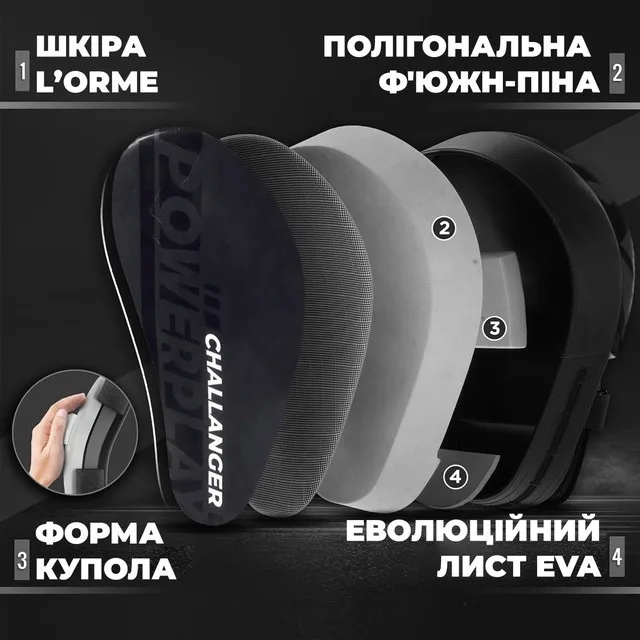 Лапи боксерські Active Point PU 22х19 см Чорні