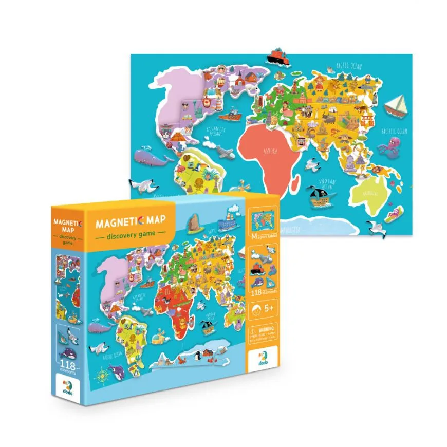 Розвиваюча магнітна гра DoDo Toys магнітна карта 29,5х37,5 см для дітей 5+