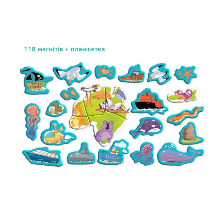 Розвиваюча магнітна гра DoDo Toys магнітна карта 29,5х37,5 см для дітей 5+