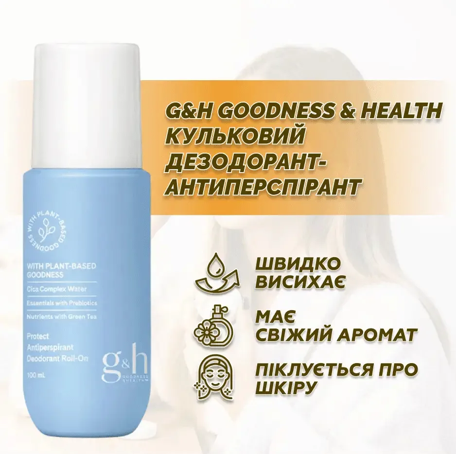 g&h GOODNESS & HEALTH™ – кульковий дезодорант-антиперспірант, 100 мл Амвей