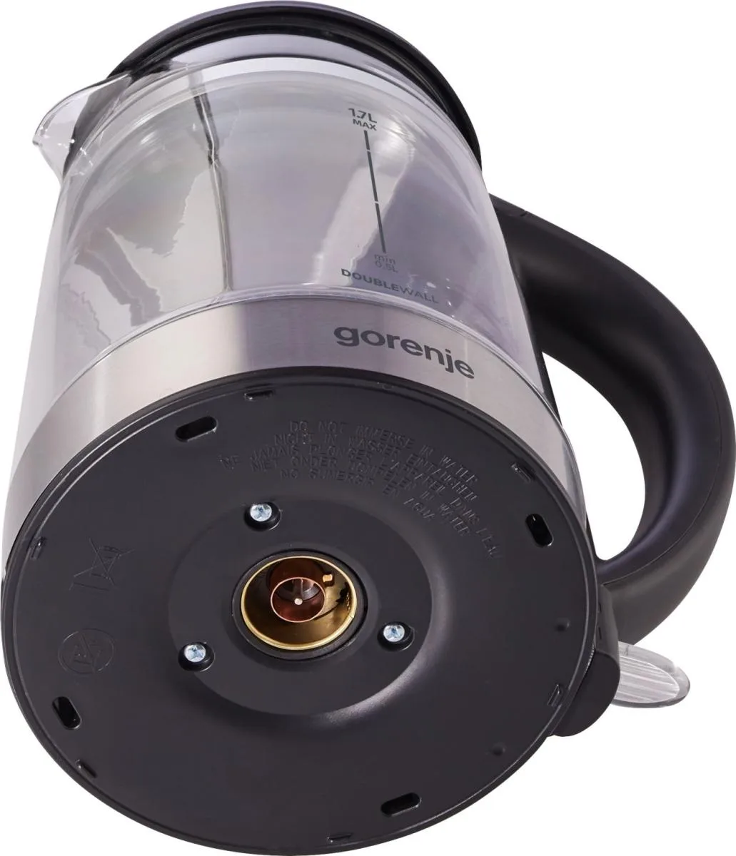 Электрочайник Gorenje 17 л, 2200 Вт, Strix контроль, стеклянный, черный