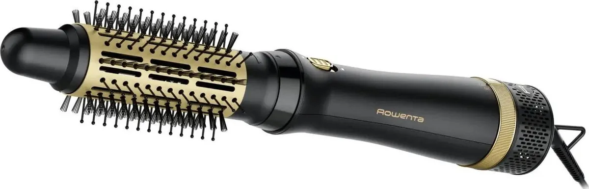 Фен-щітка Rowenta Express Style, 800 Вт, 3 режими, іонізація, холодний обдув, керамічне покриття, турмалін, чорний з золотими акце
