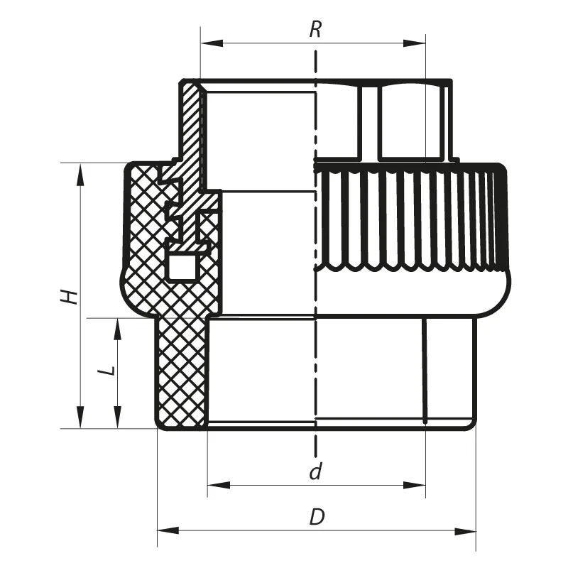 Соединительная муфта KOER PPR 63 мм серый