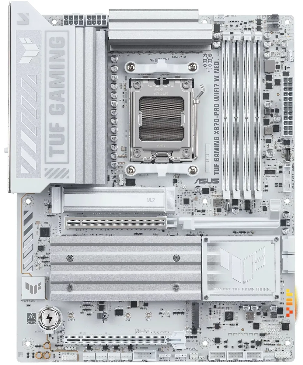 Материнська плата ASUS TUF GAMING ATX біла DDR5 256 ГБ AM5 Wi-Fi 7 M.2 PCIe 5.0