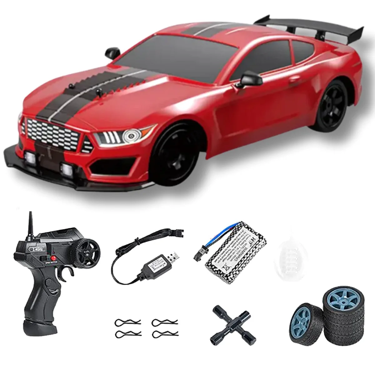 Дрифтова машинка на радіокеруванні Ford Mustang LED підсвічування 28 см з парогенератором