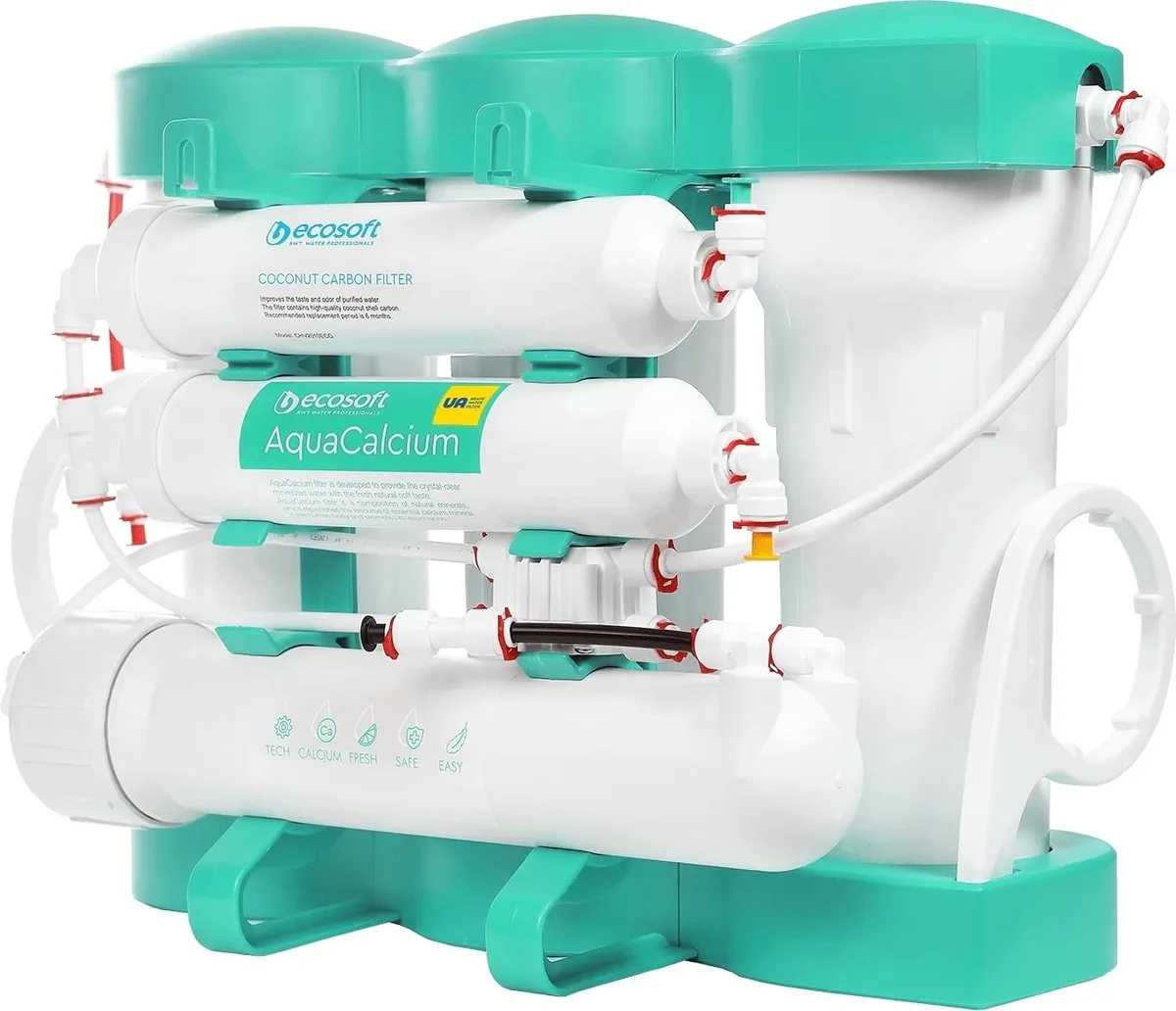Фільтр зворотного осмосу Ecosoft P’URE AQUACALCIUM Mint, мембрана 75gpd DuPont, картридж AquaCalcium для збагачення води.