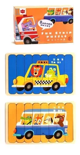 Дерев'яні пазли Fun Strip 32 іграшки для дітей від 3 років різнокольорові