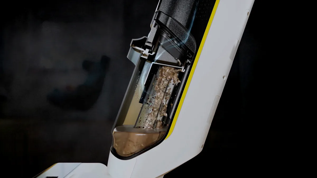Безпровідний пилосос Karcher FCV 3, потужність 160Вт, об'єм контейнера для пилу 0.45л, об'єм для води 0.8л, автономна робота до 30