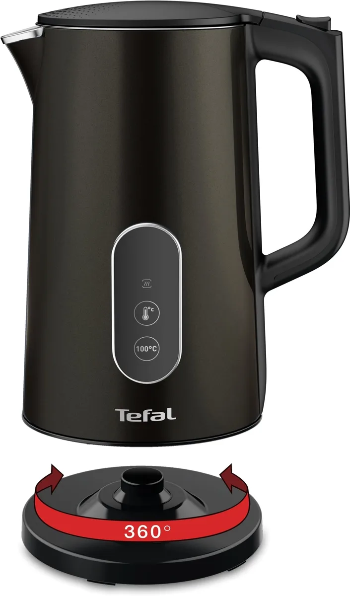 Електрочайник Tefal 1,7 л пластик нержавіюча сталь чорний 5 температурних режимів