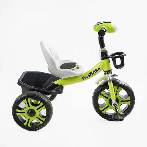 Велосипед трехколесный Best Trike с фарами и музыкой для детей с корзиной и стальной рамой