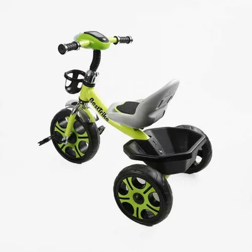 Велосипед трехколесный Best Trike с фарами и музыкой для детей с корзиной и стальной рамой