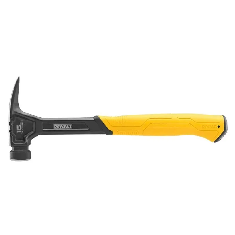 Столярний молоток DeWALT RIP-CLAW 454г 34см з металевим гумовим руків'ям та прямим цвяходером.