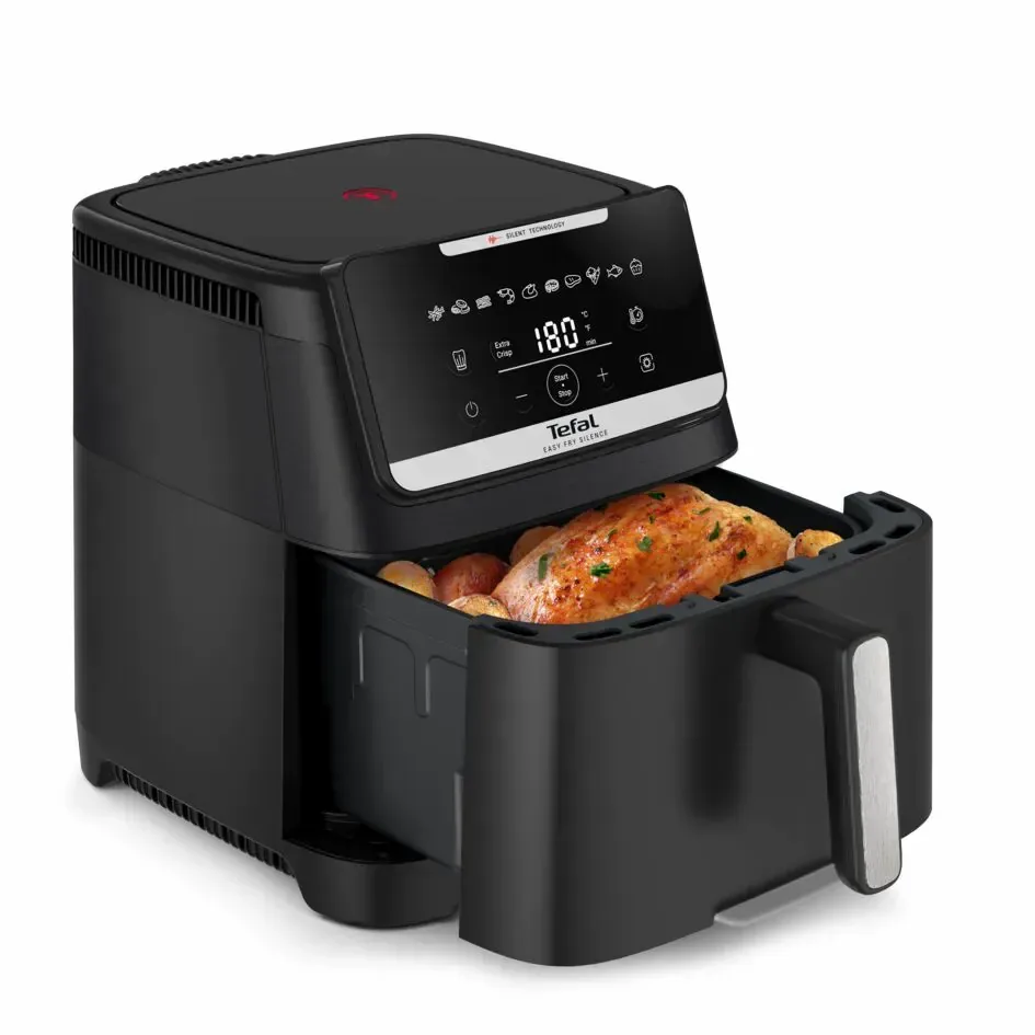 Мультипеч Tefal Easy Fry Silence XXL, 1800 Вт, об'ємна чаша 7 л, сенсорне управління, 10 режимів, пластик, чорний.