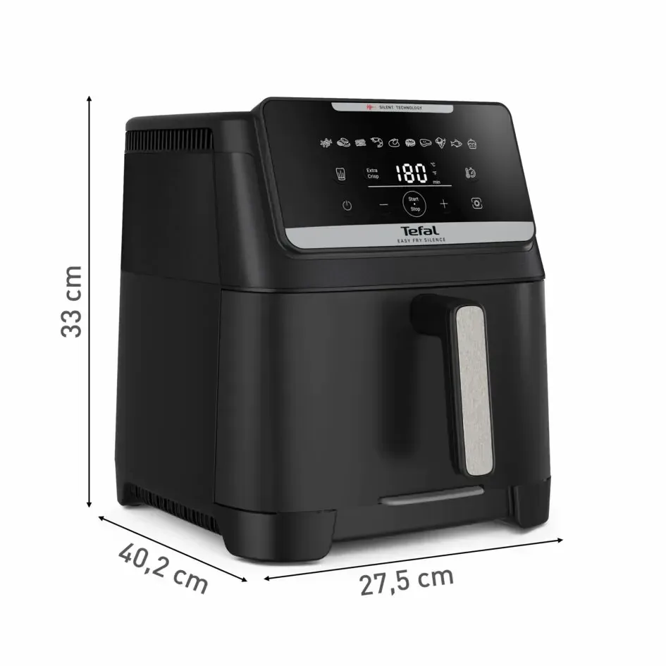 Мультипеч Tefal Easy Fry Silence XXL, 1800 Вт, об'ємна чаша 7 л, сенсорне управління, 10 режимів, пластик, чорний.