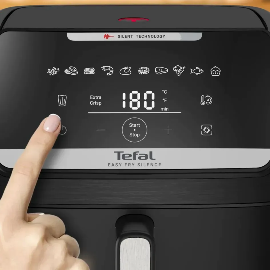 Мультипеч Tefal Easy Fry Silence XXL, 1800 Вт, об'ємна чаша 7 л, сенсорне управління, 10 режимів, пластик, чорний.