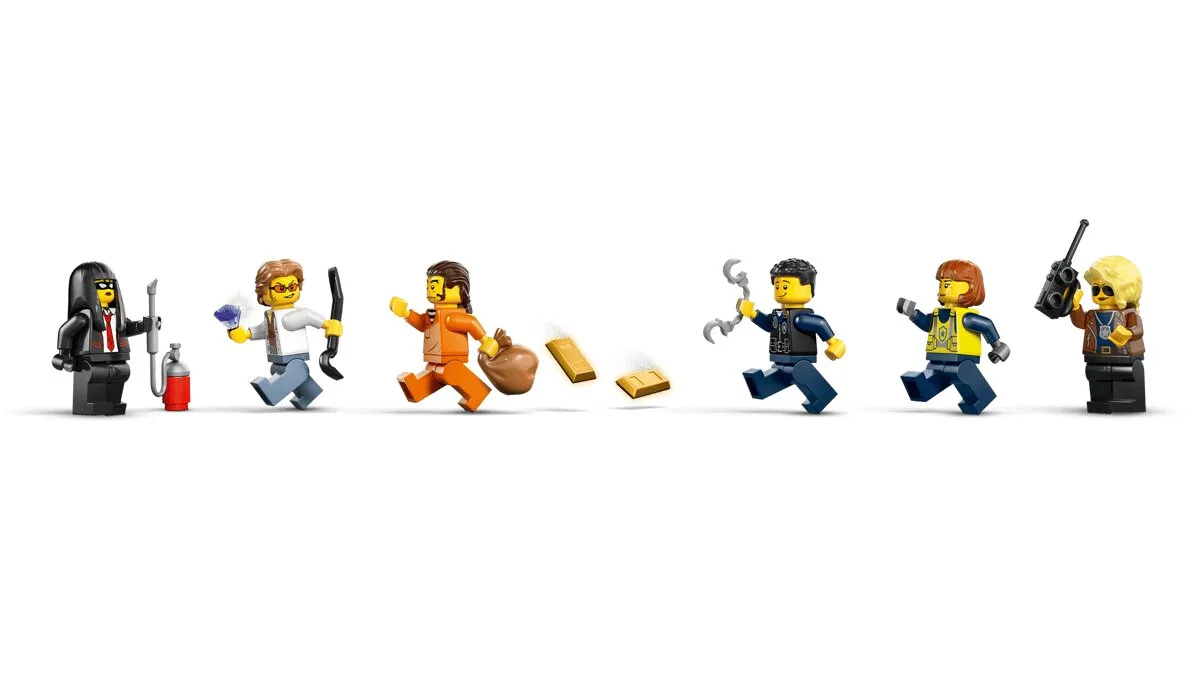 Конструктор LEGO City електричний потяг 5 мініфігурок 3 вагони з пластика