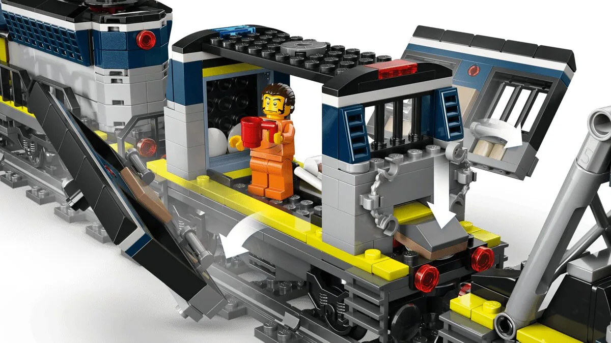 Конструктор LEGO City електричний потяг 5 мініфігурок 3 вагони з пластика