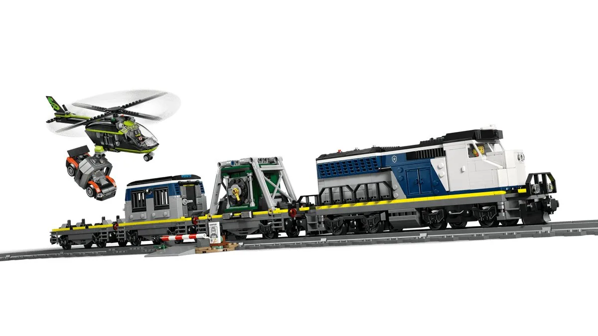 Конструктор LEGO City електричний потяг 5 мініфігурок 3 вагони з пластика