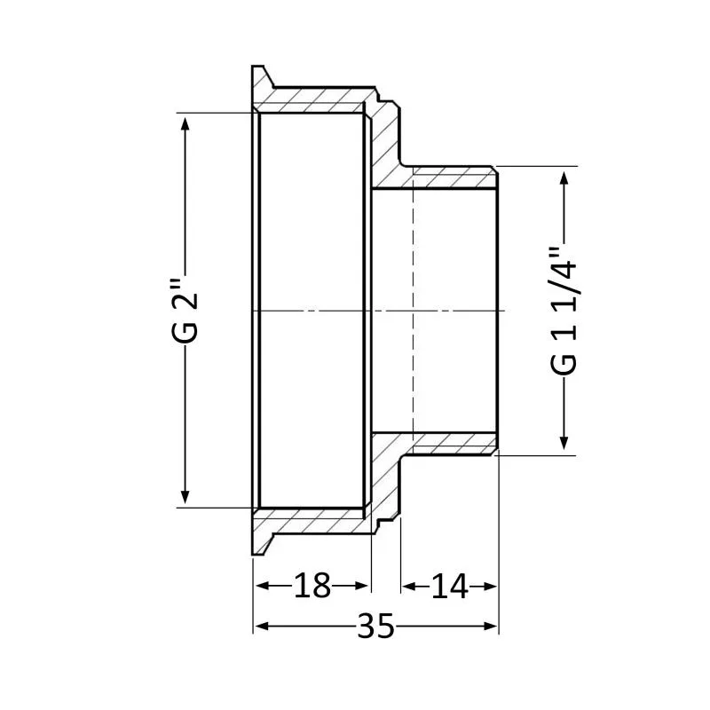 Перехідник редукційний 2"x1 1/4" латунний Thermo Alliance для трубопроводів опалення водопостачання