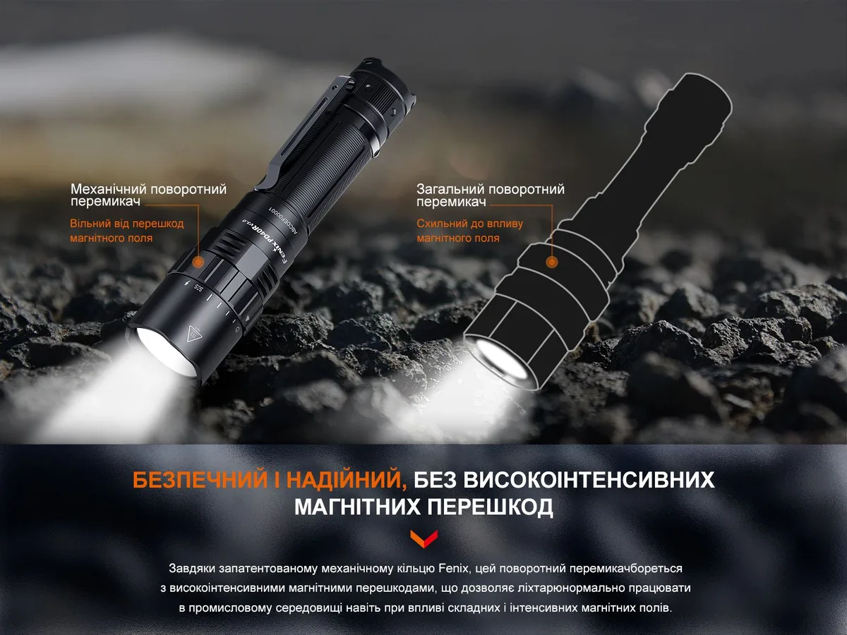 Ручной фонарь Fenix алюминиевый 143х34х26 мм черный 3000 лм