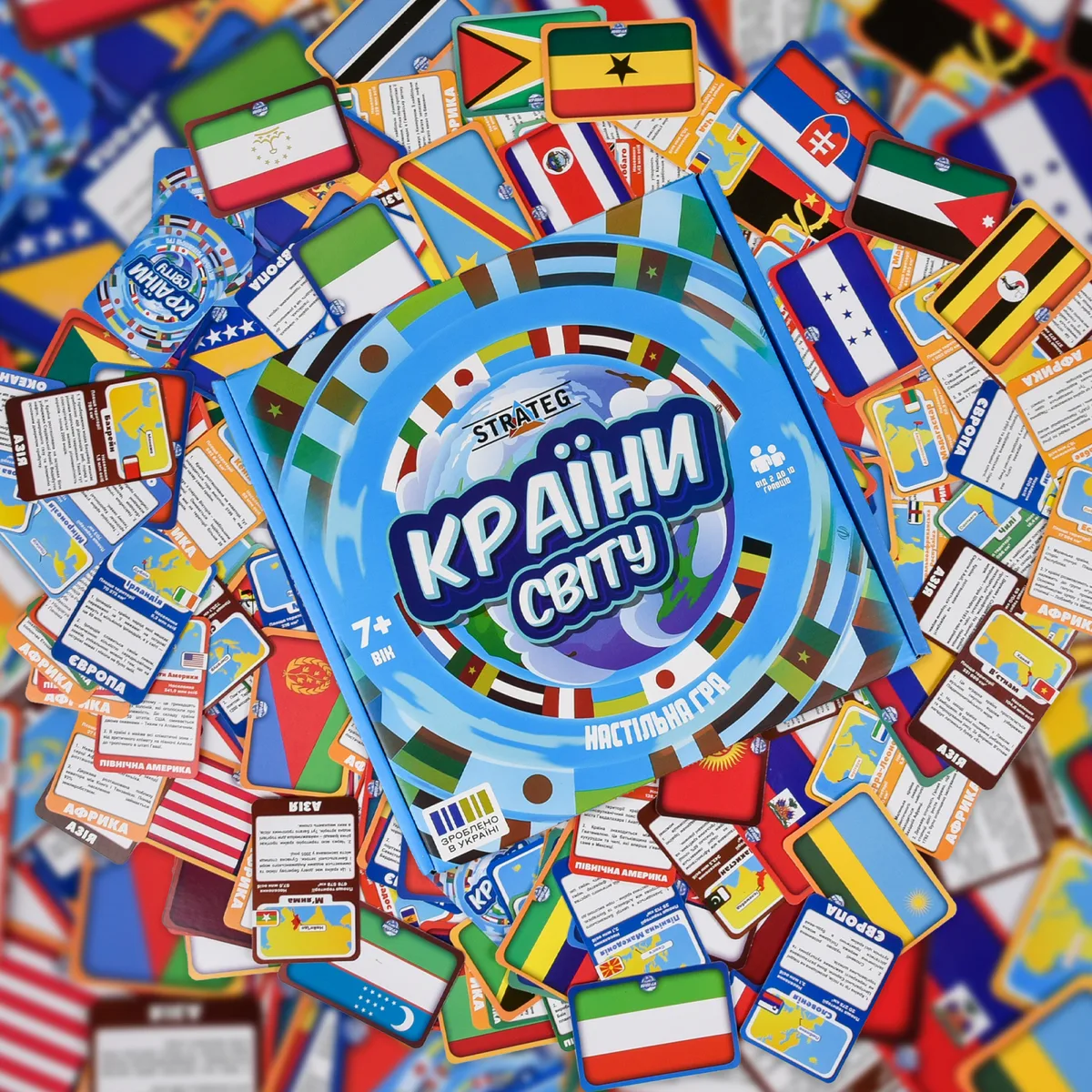 Настільна гра Країни світу 220 елементів картон 25х26х5 см